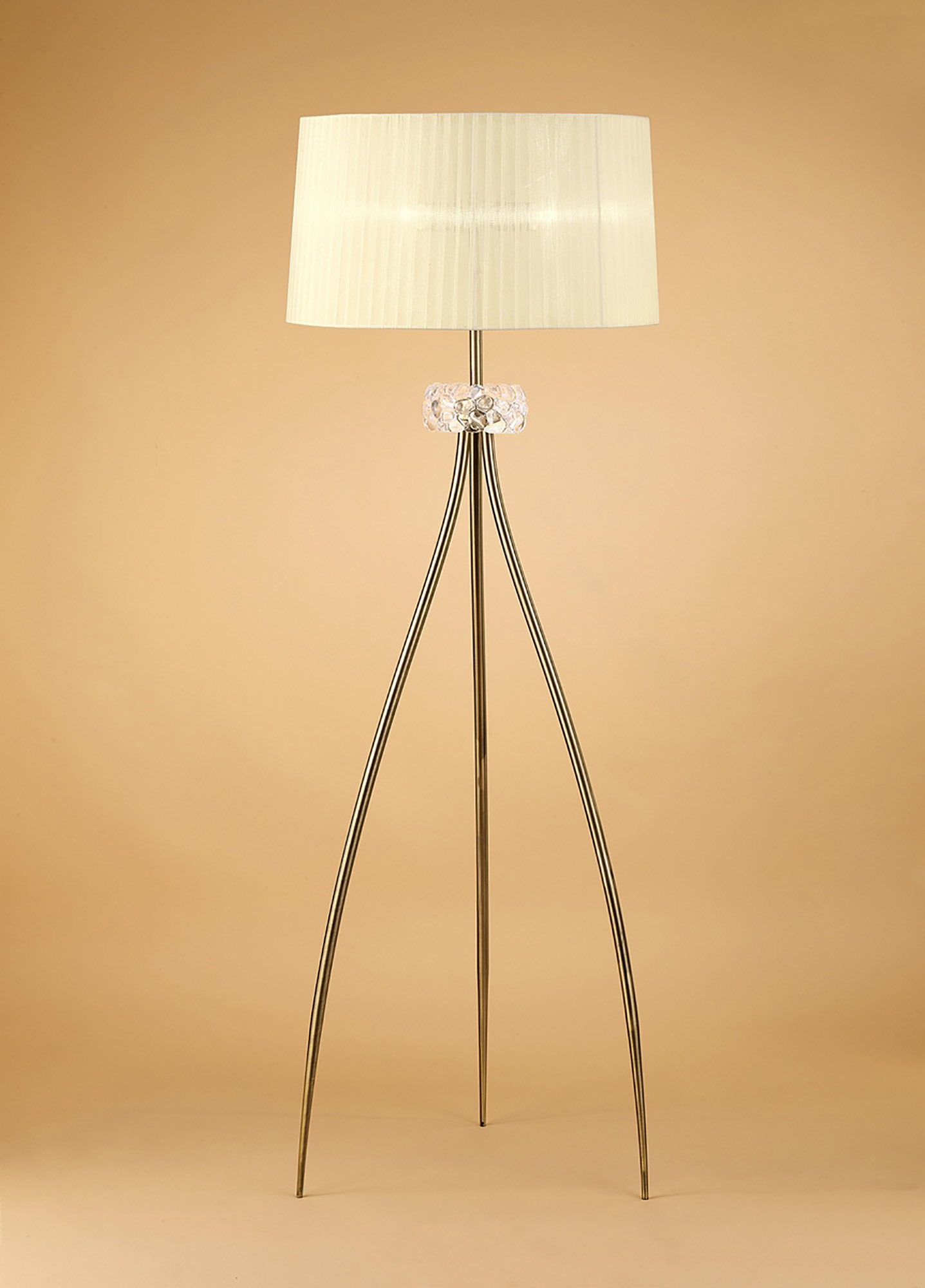 Loewe Antique Brass-Cream Floor Lamps Mantra Shaded Floor Lamps Loewe Antique Brass-Cream Floor Lamps Mantra Shaded Floor Lamps